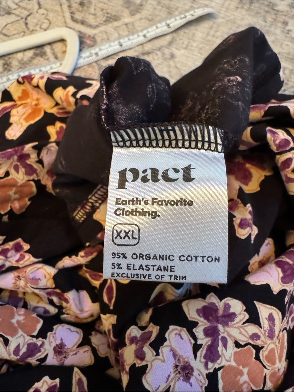 Pact Fit & Flare Crossover Organic Cotton, Floral Dress, Size XXL - Picture 10 of 11
